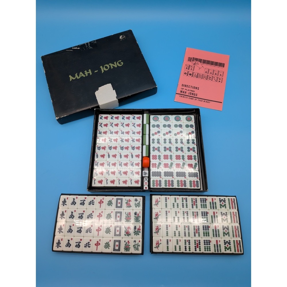 VINTAGE Autruche Mah-Jong Set Chinese Game of Four Winds SEALED TILES Complete